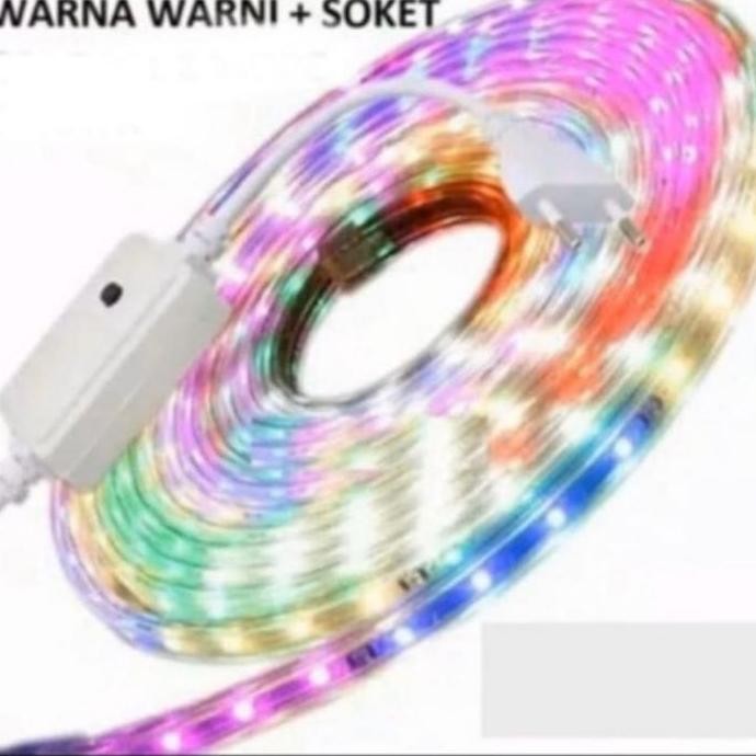 lampu selang led strip kotak rgb warna warni paket dekorasi outdoor
