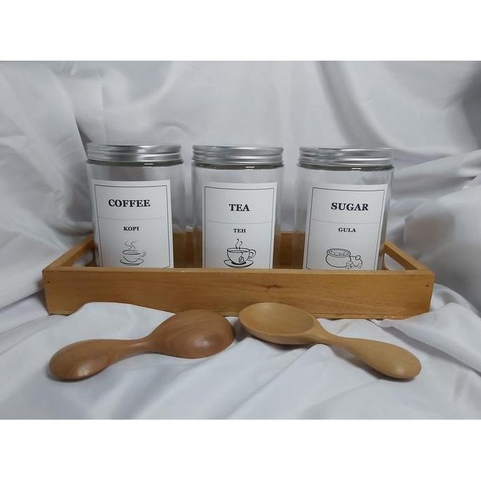 TOPLES GULA KOPI TEH AESTHETIC / TOPLES KACA 750ML / SET 3PCS