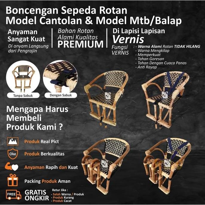 Kursi Boncengan Sepeda Anak Depan Mtb, Polygon, Gunung Rotan