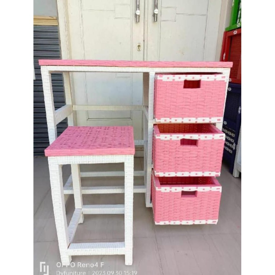 Meja Belajar Anak Rotan Sintetis Terbaru