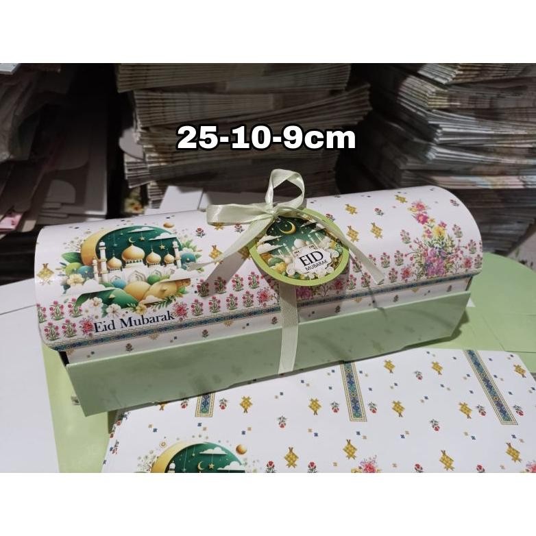 

Rollcake Box Eid Mubarak 25-10-9cm @10Pcs Nugi