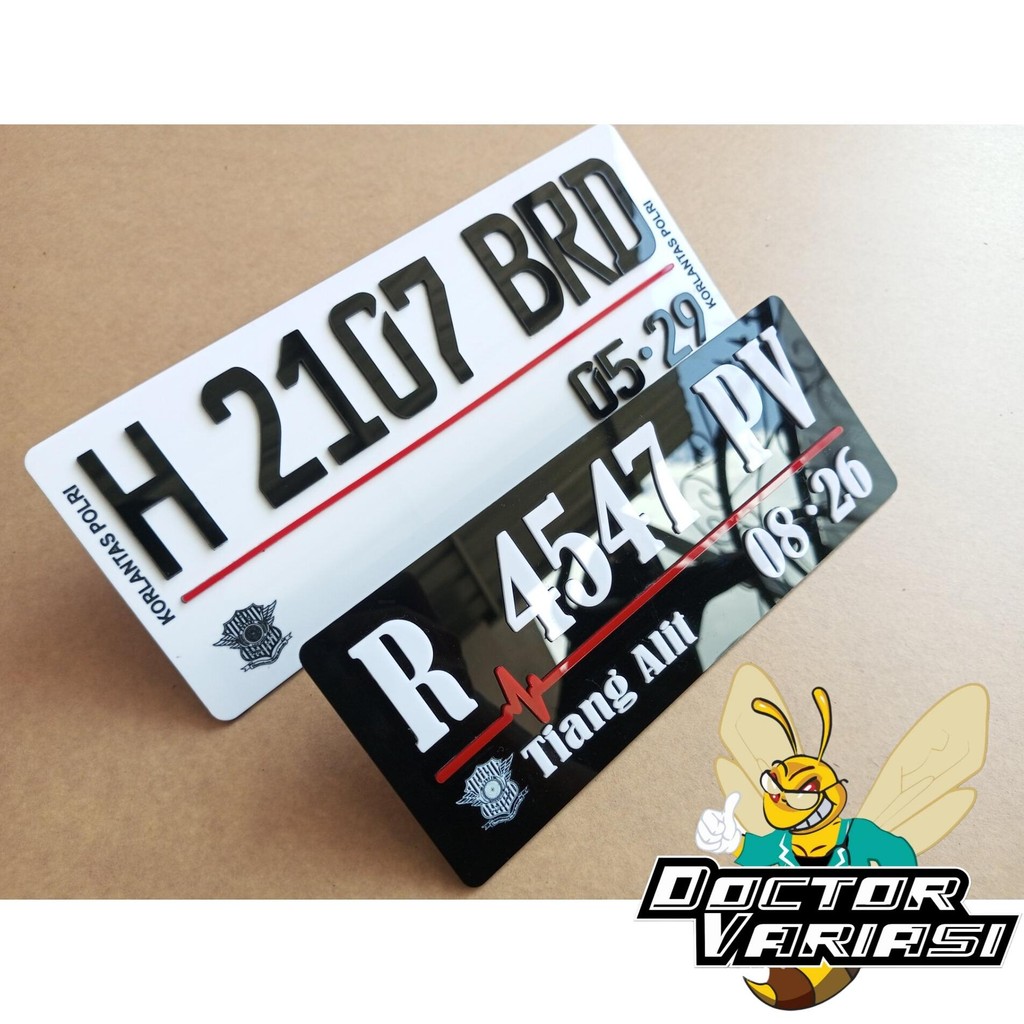 Plat Nomor Motor Custom Huruf Timbul