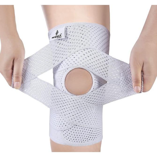 TERBARU - NEENCA Professional Knee Brace with Side Stabilizers,MedicalKnee White