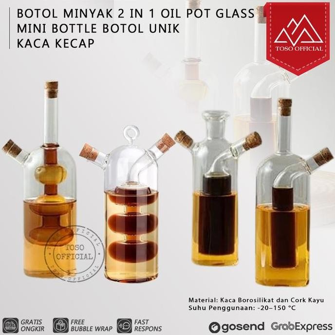 BOTOL MINYAK 2 IN 1 OIL POT GLASS MINI BOTTLE BOTOL UNIK KACA KECAP