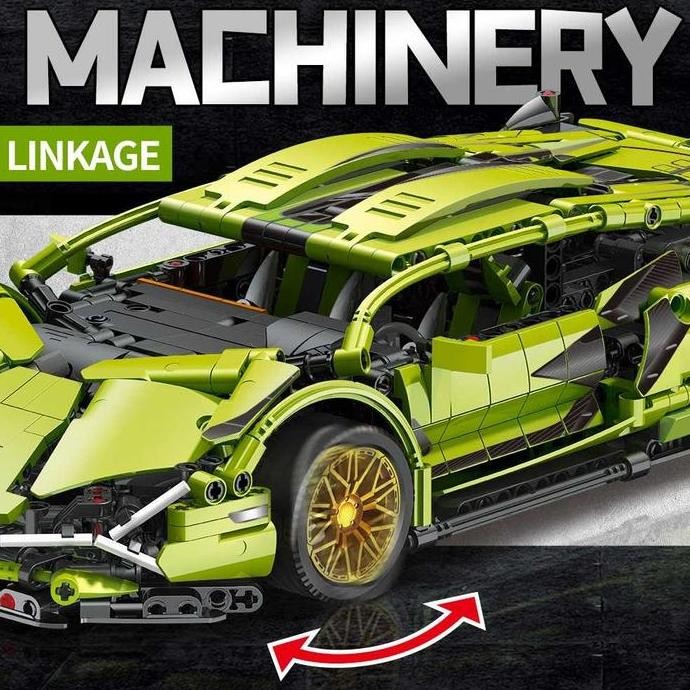 Remote Control RC Car Lego Lamborghini 1:14 DIY Mainan Rakit Mobil