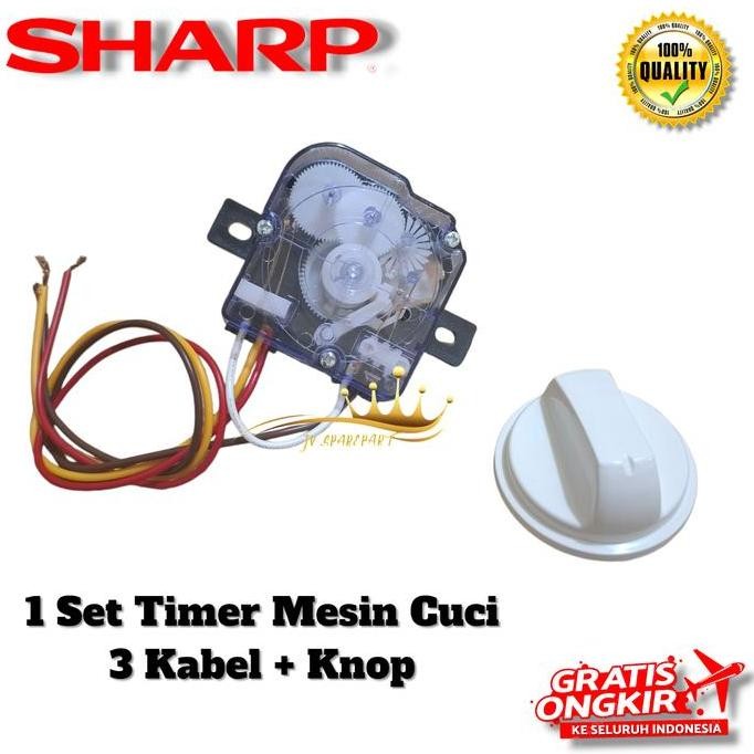 [SHARP ES-T95M] Set Timer Mesin Cuci Sharp ES-T95M Timer 3 Kabel + Knop PREMIUM