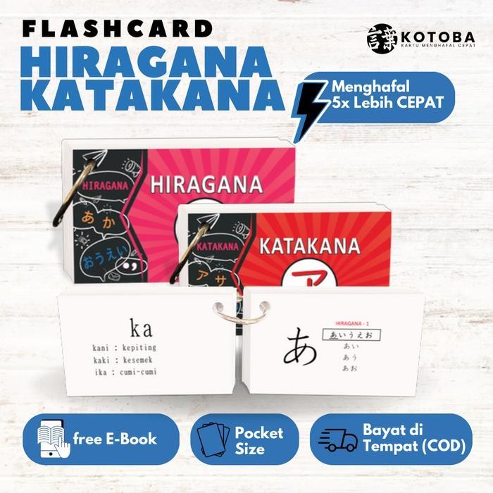 Kp Flashcard Hiragana Dan Katakana Kamus Belajar Bahasa Jepang - Kotoba Flashcard Toys