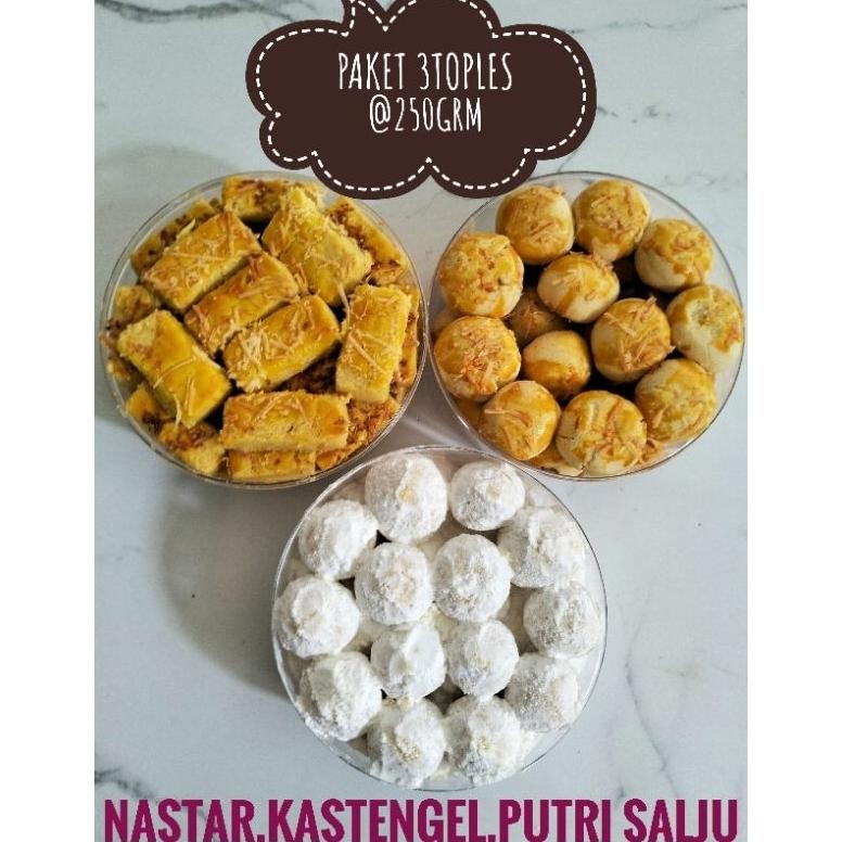 

Paket Hemat Nastar super Special isi 3Toples @250grm Nugi