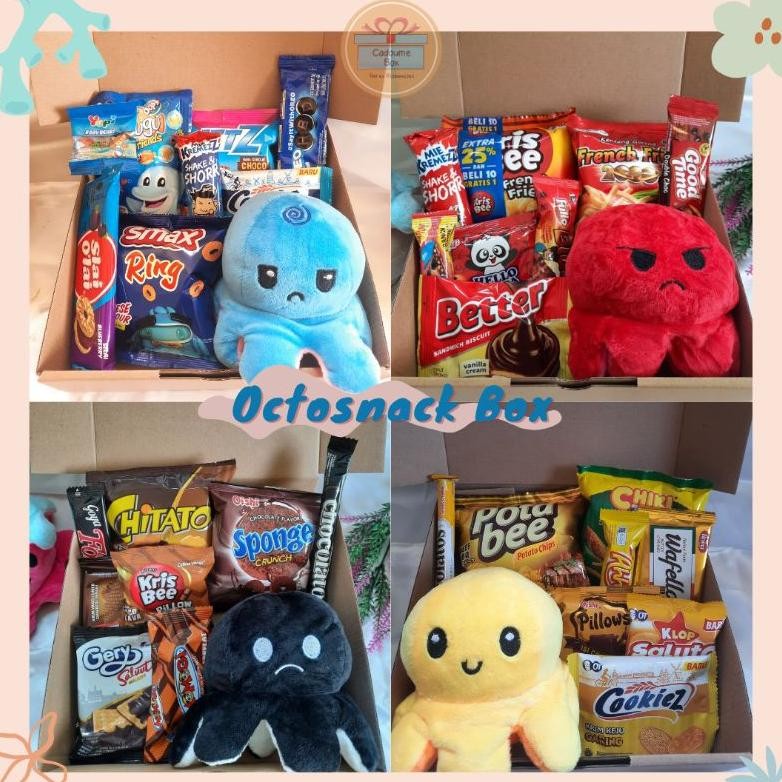 

hampers snack ulang tahun BONEKA GURITA MINI / snackbox boneka gurita mini / Octosnack Box / Snackbox / Hampers ulang tahun / Snack box / Giftbox / Hampers Snack / Hampers Gurita Mini / Kado Ulang Tahun / Hampers Snack dengan Boneka Gurita Mini Nugi