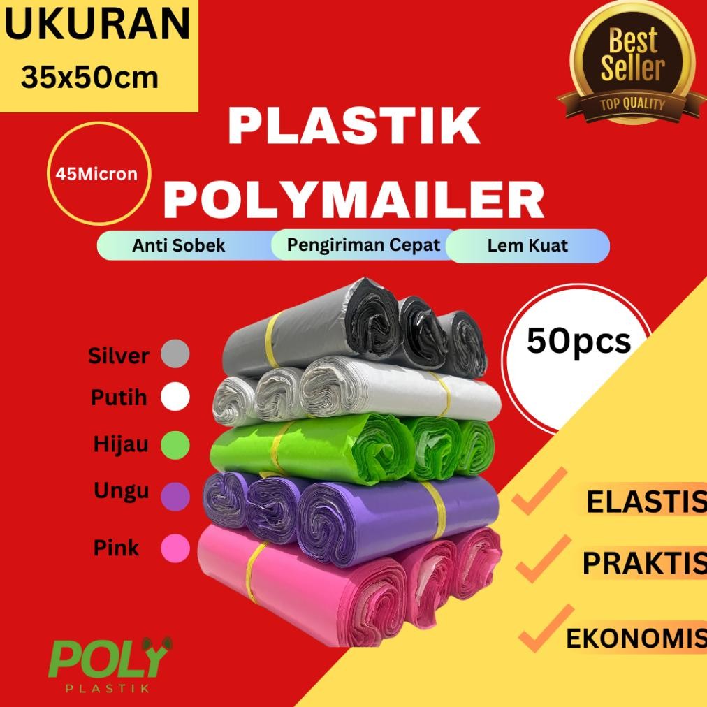 

Polymailer Plastik Packing Warna 35x50cm Isi 50Pcs Nugi