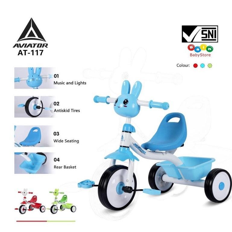 Terlaris (Bisa Cod) Mainan Anak Sepeda Roda Tiga Aviator At-117 / Tricycle Aviator At 117 / At117 Mu