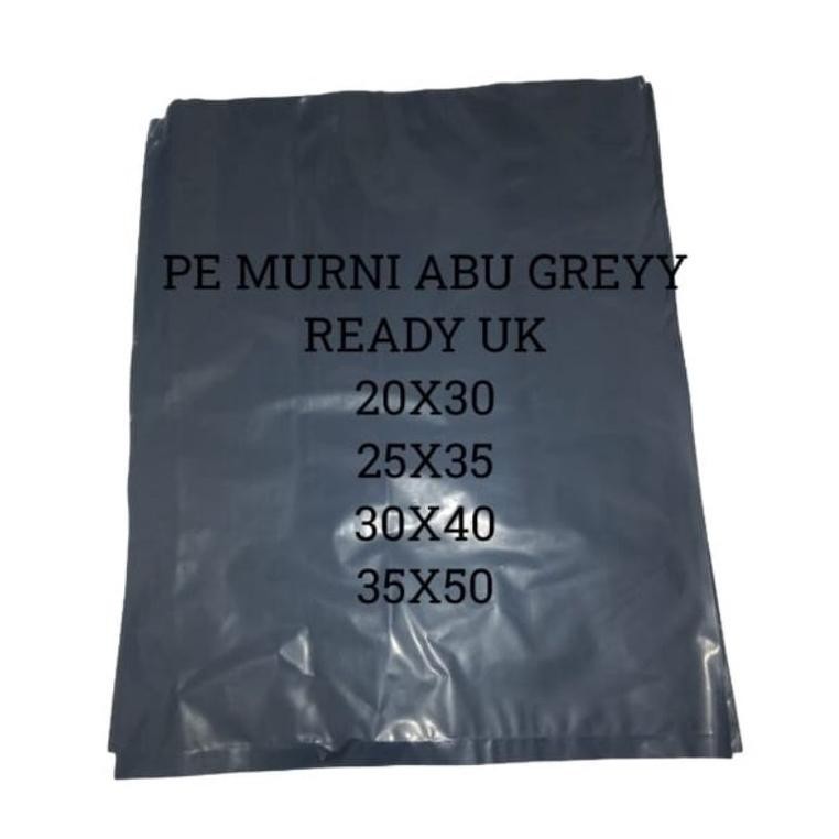 

plastik pe murni abu grey non seal 35x50 isi 100 lbr Nugi