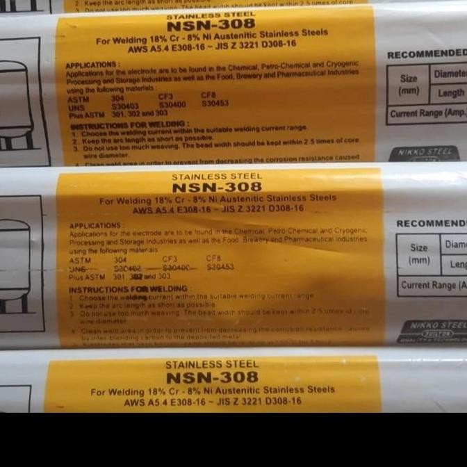 NSN-308 | NSN-308L NIKKO STEEL STAINLESS 3.2MM 4.0MM E308-16