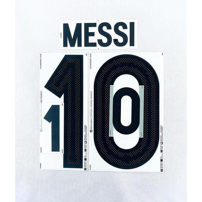 Nameset Argentina 50th Anniversary = MESSI (10). Original Nameset for Jersey.
