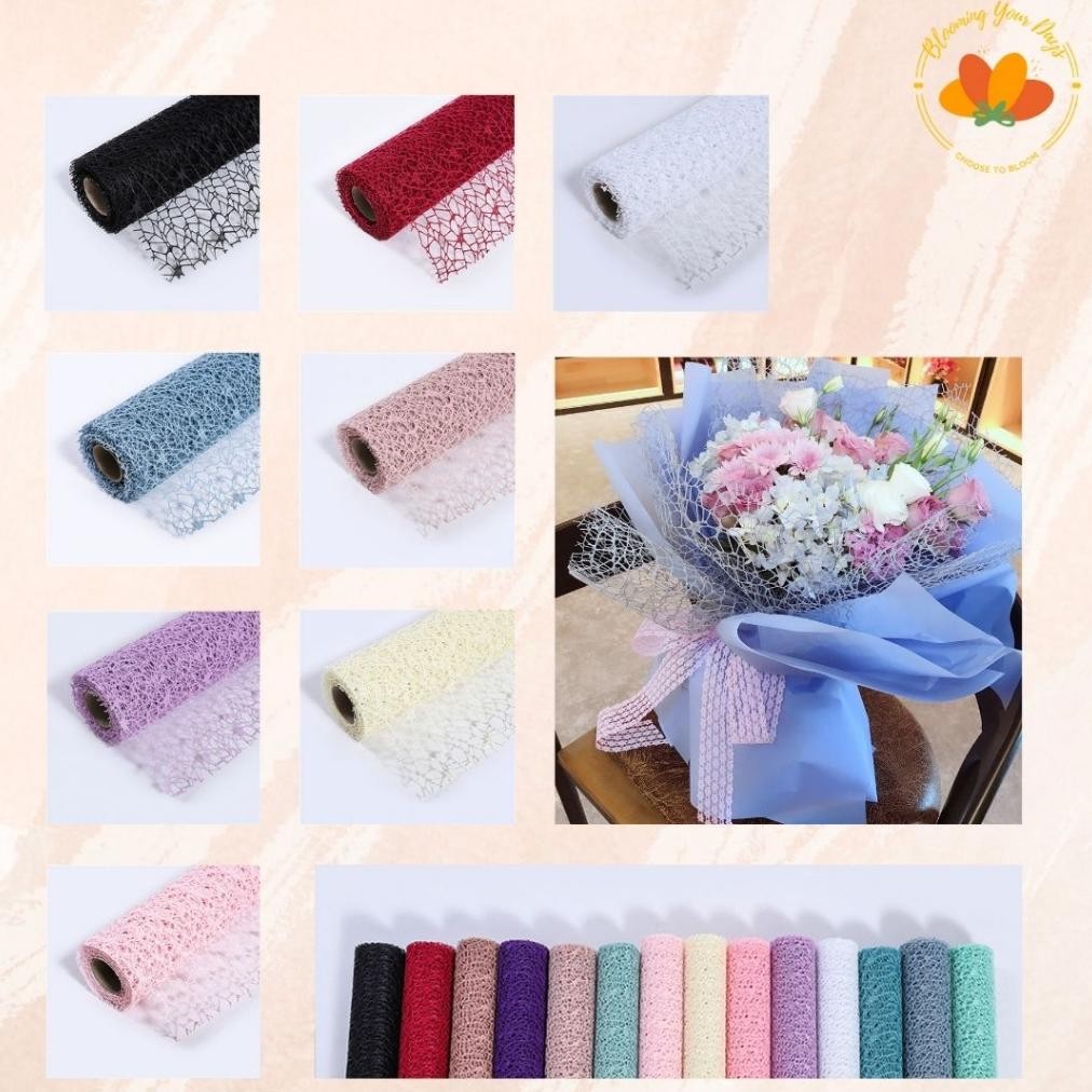 

1 ROLL Flower Wrapping Paper Jaring Spider Korea / Polyn et Spider Mesh Roll / Kertas Buket Bunga Florist Korean Jaring Net Roll Flower Wrapping Buket Bouquet Nugi