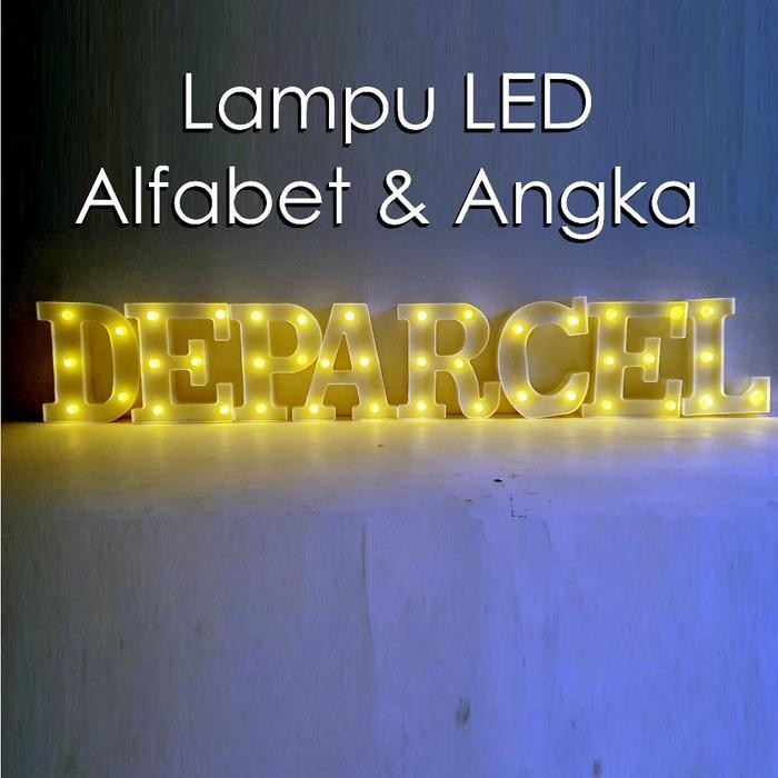 Lampu Led Huruf 3D Alfabet Abjad Angka Hiasan Dinding Dekorasi Ulang Tahun Perlengkapan Pesta