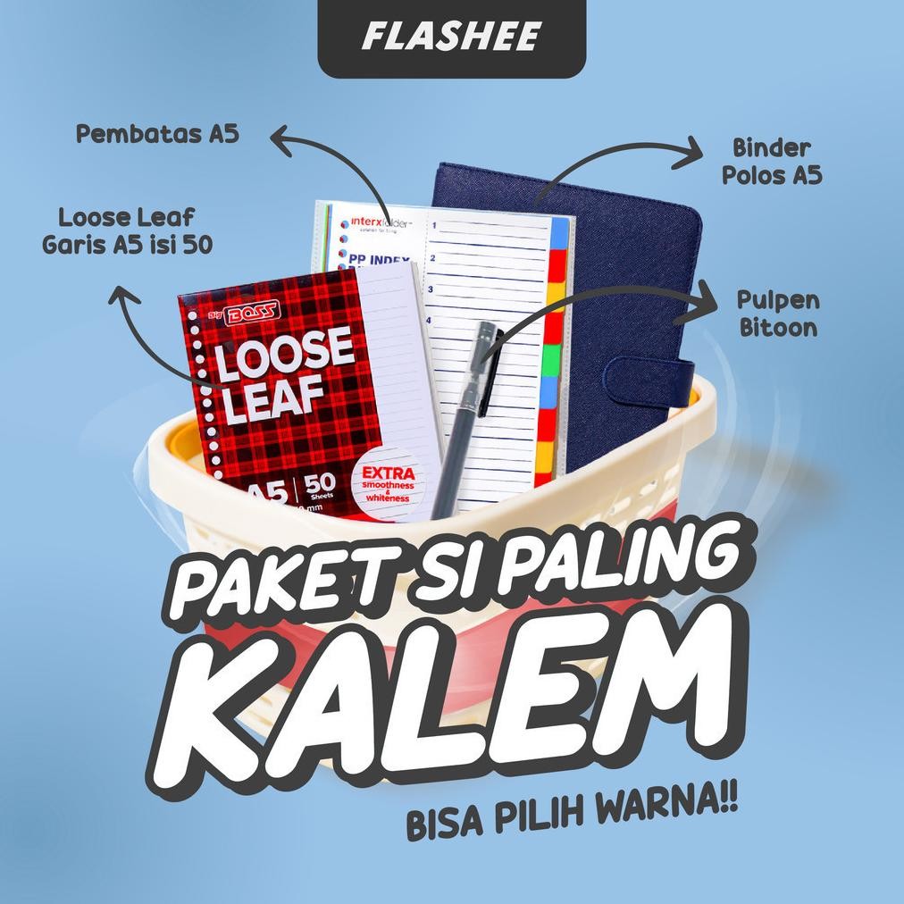 

Update! Flashee Binder Paket Sekolah Set 4IN1 Paket Binder Kampus Kuliah Sudah Termasuk Buku Tulis
