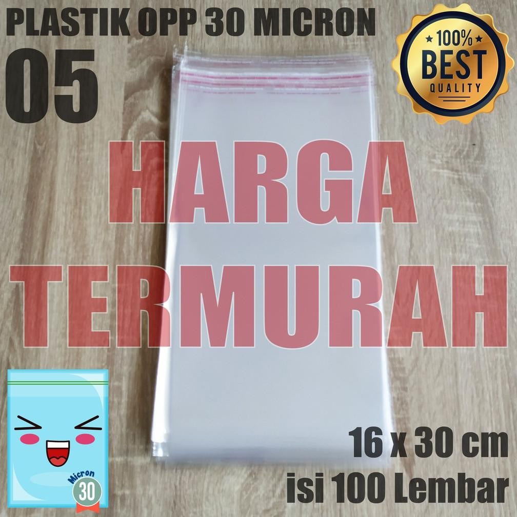 

PLASTIK OPP TEBAL 16 x 30 cm 30 Micron (0,5) PLASTIK KEMASAN ISI 100 PCS Nugi
