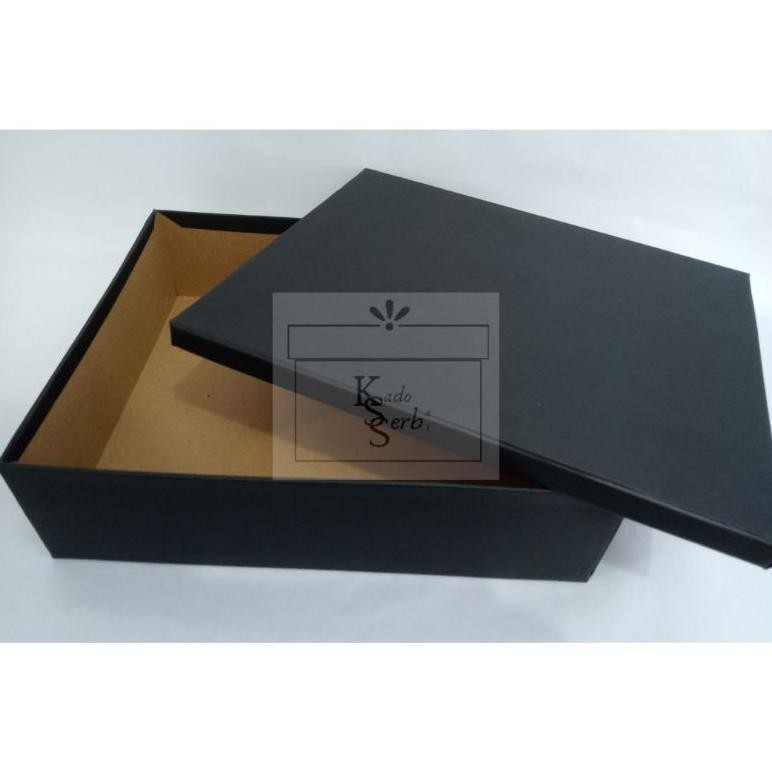 

GROSIR Hardbox uk. 30 x 25 x 8 cm cover luar hitam | kotak kado | hampers | giftbox l Rigid box l kotak keras l kotak tebal Nugi