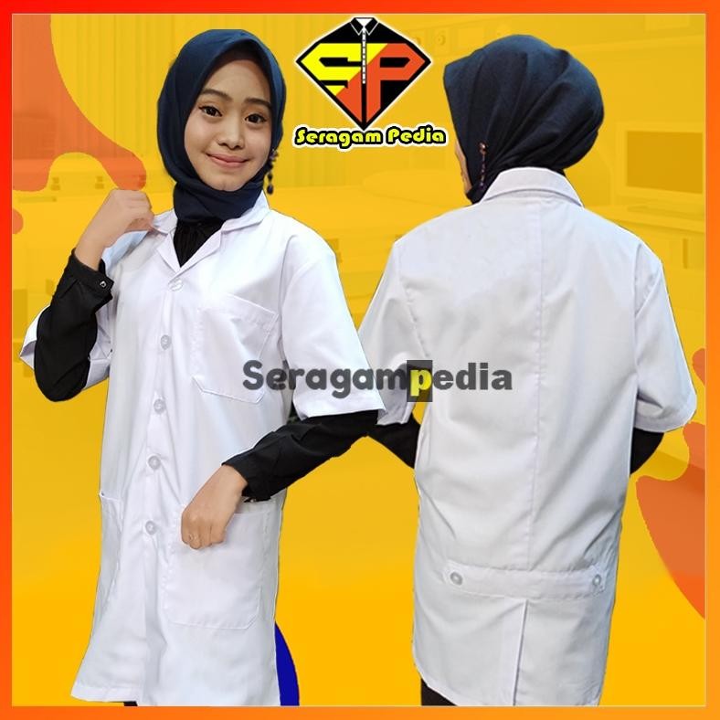 New Jas Lab / Jas Laboratorium / Baju Praktikum / Jas Lab Lengan Panjang / Jas Lab Lengan Pendek ,.
