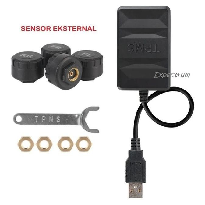 TERBARU - TPMS utk Headunit Android dgn 4 Sensor Sistem Alarm USB Android