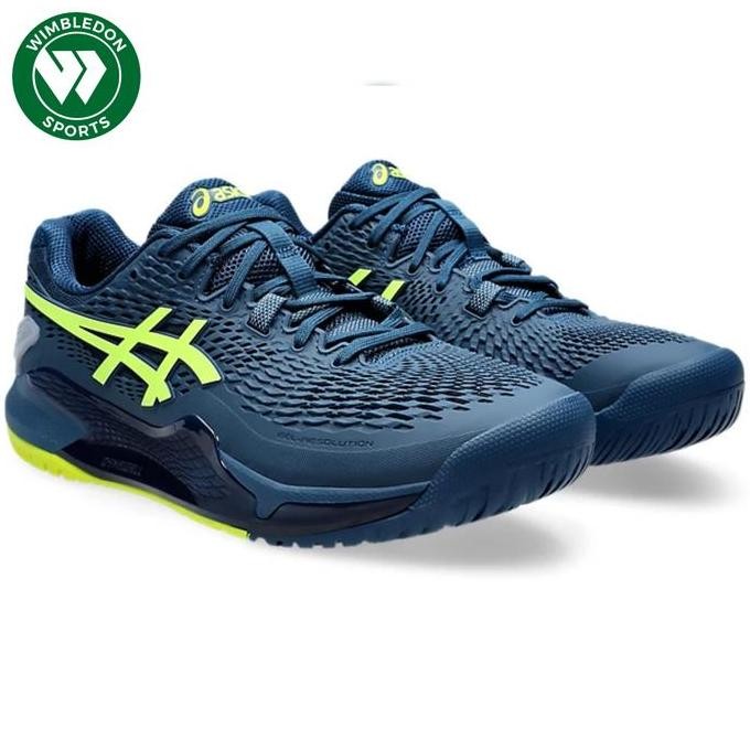 Sepatu Tenis Asics Gel Resolution 9 Mako Blue Safety Yellow/ Asics Gel Resolution Tennis Shoes