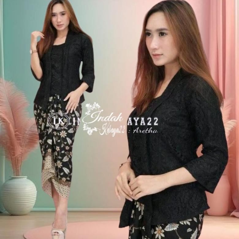 DF151>> Setelan Kebaya Kutubaru Brokat Atasan Baju Kebaya Dewasa Dress Wanita Kondangan Pesta Wisuda