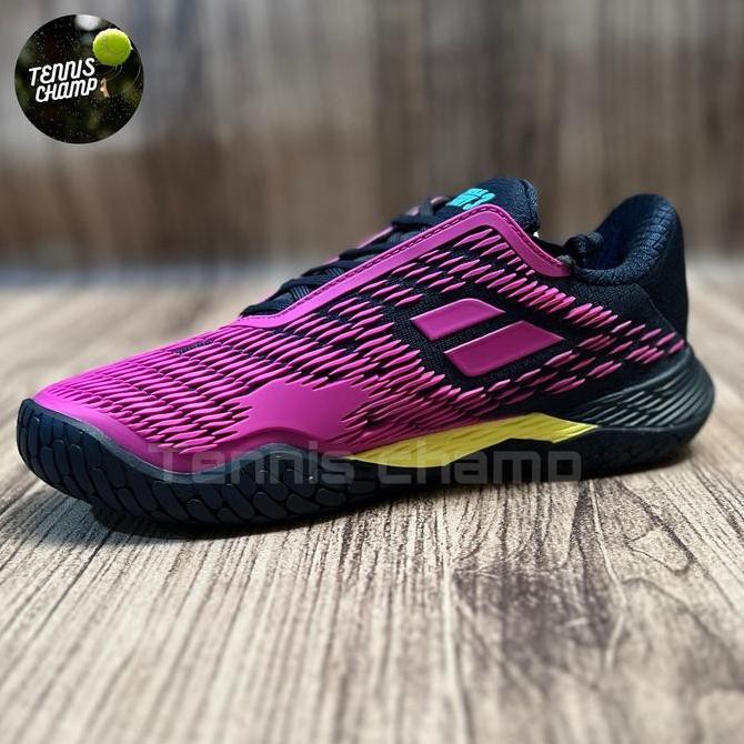 Sepatu Tenis Babolat Propulse Fury3 Darkblue Pink Aero/Tennis Shoe Ori