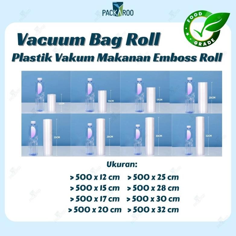 Bisa Cod Plastik Vakum Makanan Emboss Roll / Vacuum Bag Roll / Vakum Bag Bening,Makanan Frozen Food 