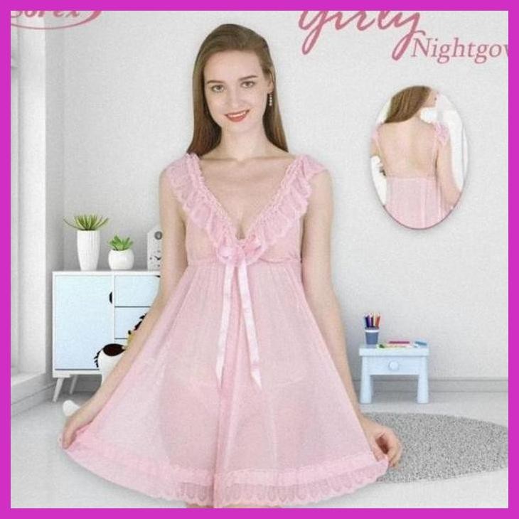 COD SOREX LINGERIE GIRLY NIGHT GOWN BT SX 0953 - BAJU TIDUR WANITA PREMIUM  QUALITY FASHION ANAK & B