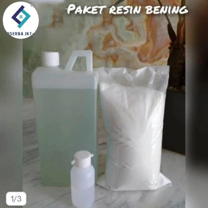 Paket Resin bening katalis talk powder penambal nat marmer granit
