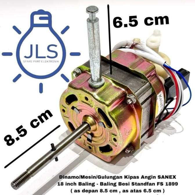 Dinamo/Mesin/Gulungan Kipas Angin SANEX 18 inch Baling - Baling Besi Standfan FS 1899  ( as depan 8.