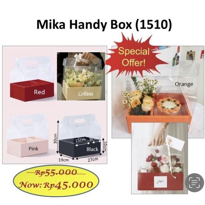 

Produk Baru!! Kotak Mika Handy Box 1510 Aesthetic untuk Kado Bunga Bouquet Florist Gift Packaging