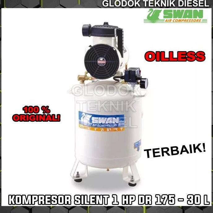 SWAN Kompresor Oilless 1 HP 30 Liter Silent DR 175 30 L Oil Less ORI