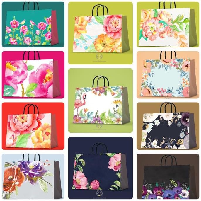 

Produk Baru!! Paper Bag Flower Tas Kado Aesthetic Tas Kertas Hadiah Hampers Goodie Bag Gift Packaging