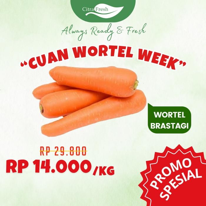 

New CITRA FRESH Wortel Brastagi / Wortel Import Premium 1 Kg - Selalu Ready dan Fresh