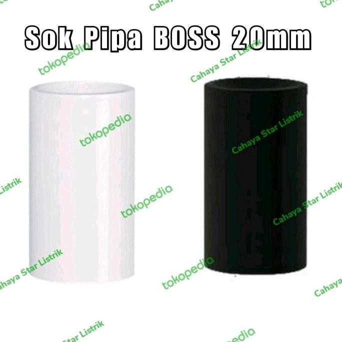 Original Sok Pipa Listrik BOSS 20mm Hitam/Putih - Aksesoris Instalasi Listrik