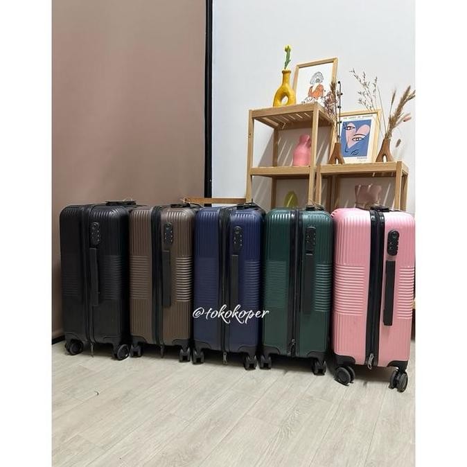 Koper Swiss Polo 22 Inch Bahan Abs 100% Roda Double Kunci Kombinasi 3 Angka Roda Berputar 360 Deraja