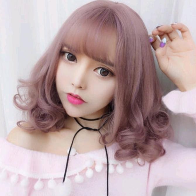 BARU  Wig Korea Pendek Curly Wig Pendek Wanita Keriting 10020 Wig Perempuan