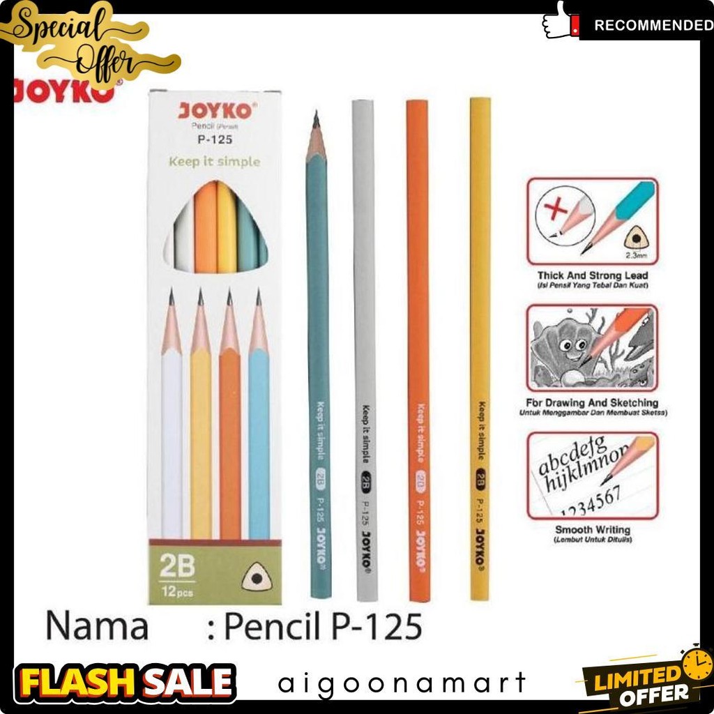 

Pensil Joyko P-121/P-125 2B 12 Pcs Kayu Berkualitas Terlaris! Produk Ini Banyak Dicari
