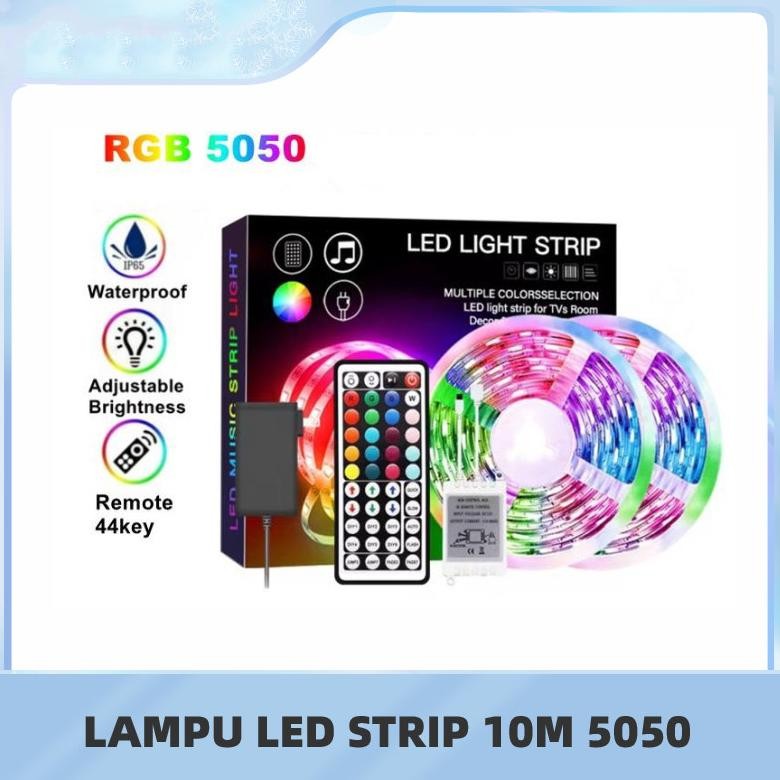LAMPU LED STRIP 5050 RGB 5M 10M IP44 RGB REMOTE LAMPU HiAS - 5050 10M RGB