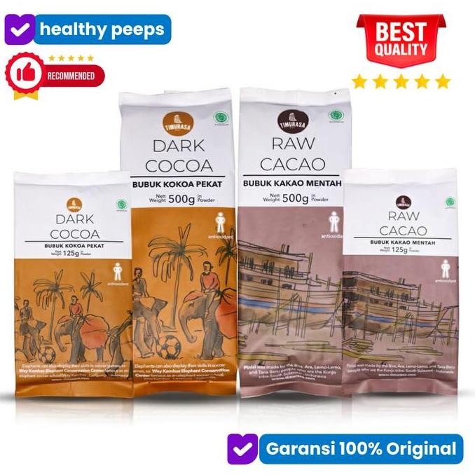 

Timurasa Dark Raw Cocoa 100% No Sugar - Bubuk Kakao Premium Murni Termurah