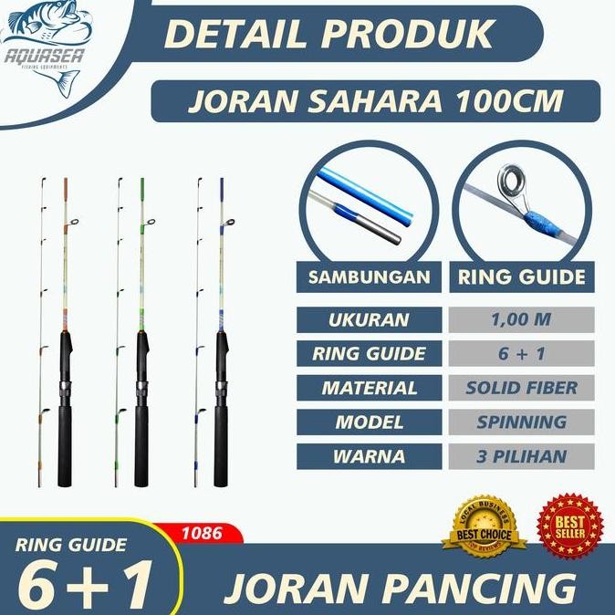 AQUASEA Joran Fiber Solid Transparan 100cm Super Lentur Untuk Udang & Ikan Kecil SAHARA Termurah