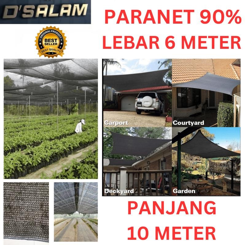 Paranet 90% Import Panjang 10 Meter X Lebar 6 Meter Jaring Paranet