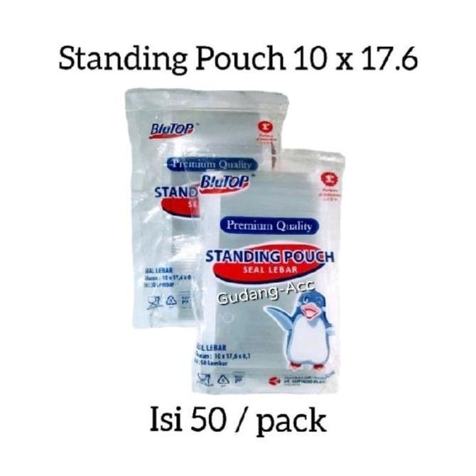 5 Pack - Standing Pouch BluTOP 10x17 / Standing Pouch10x17 Double Seal / Plastik Klip Berdiri / Zipp