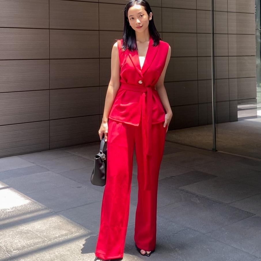 Eclaire Liv Vest Set Normal Grande Bsize Setelan Vest Korea Wanita Casual Smlxlxxl Jumbo