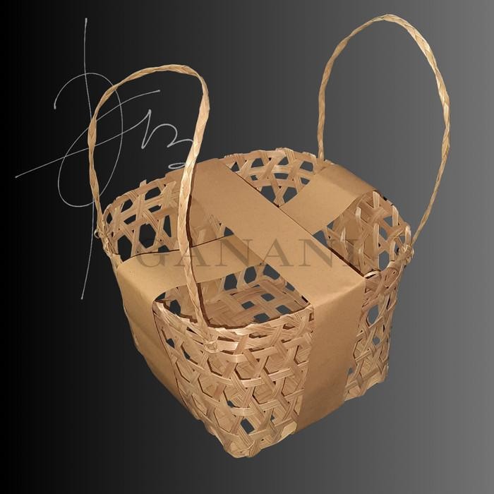 (Expert) Anyaman Bambu Tas Souvenir Tas Parcel Tas Hidangan 21x21x8