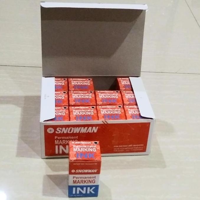

tersedia tinta spidol permanen snowman - 1 box isi 12 pcs warna hitam murah