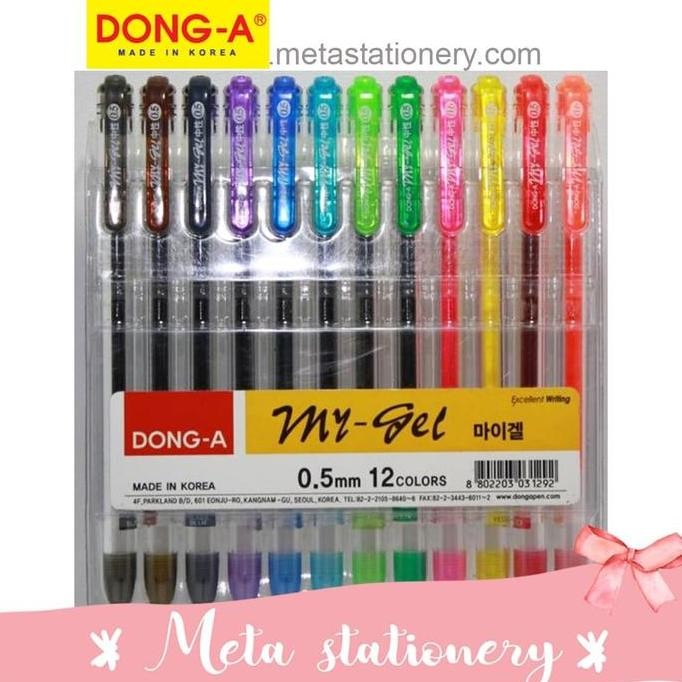 

tersedia pulpen gel dong-a my gel isi 12 warna - bolpoin warna-warni sekolah