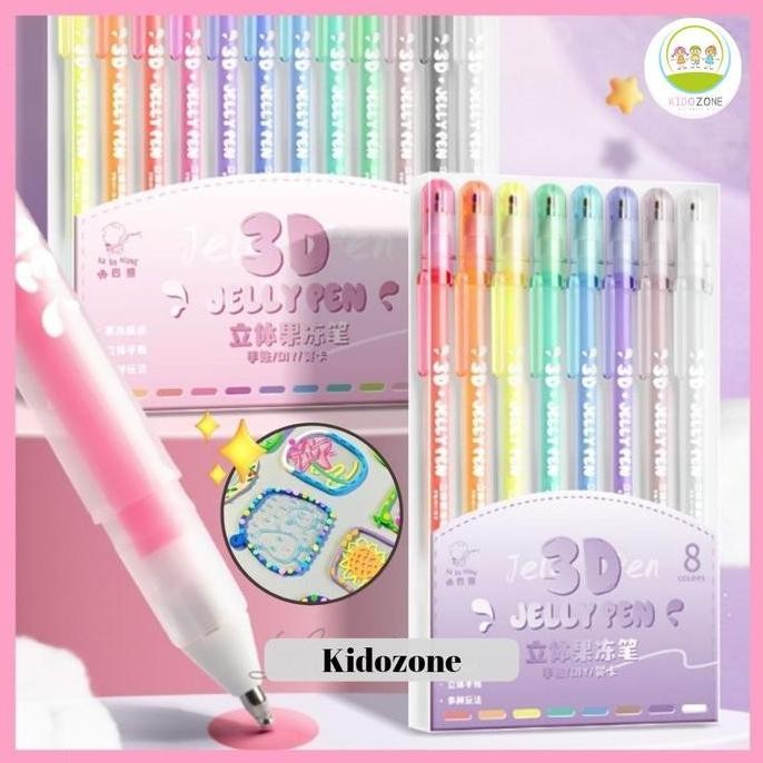 

tersedia pulpen gel warna timbul 3d st0109 jelly pen hitam unik aesthetic